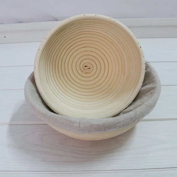 Round Oval Triangle Rattan Woven Bread Fermentation Proofing Basket with Cloth Cover