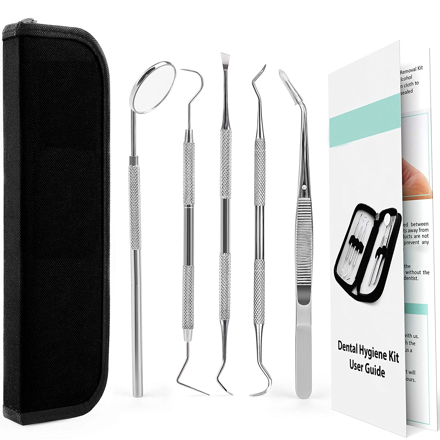 Набор для ухода за зубами из 5 предметов стоматологическое зеркало против запотевания стоматологический зонд зубной пинцет профессиональный инструмент