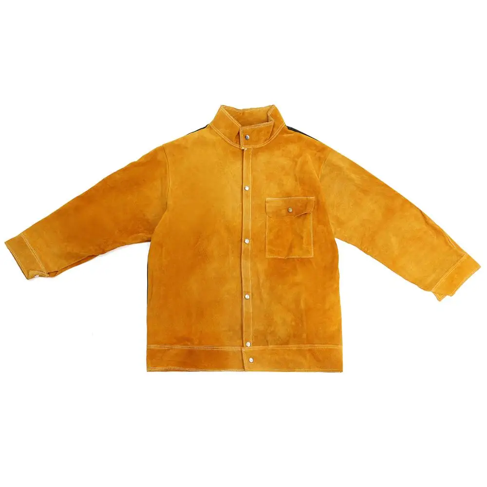 Cow Split Working Jacket / Fireproof / Protective Jacket / Welding Jacket Wholesale Leather Welding Product for Men Welder Full
