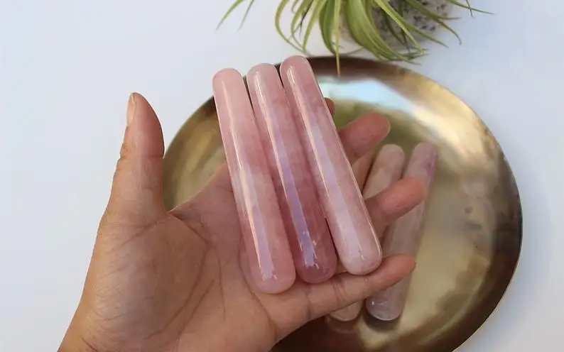  Натуральная Высококачественная Массажная палочка из розового кварца
