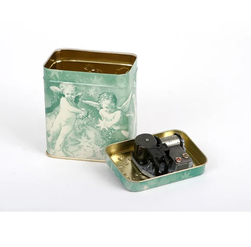 
musical rectangle metal tin box can custom design food grade for stationery foods toys 