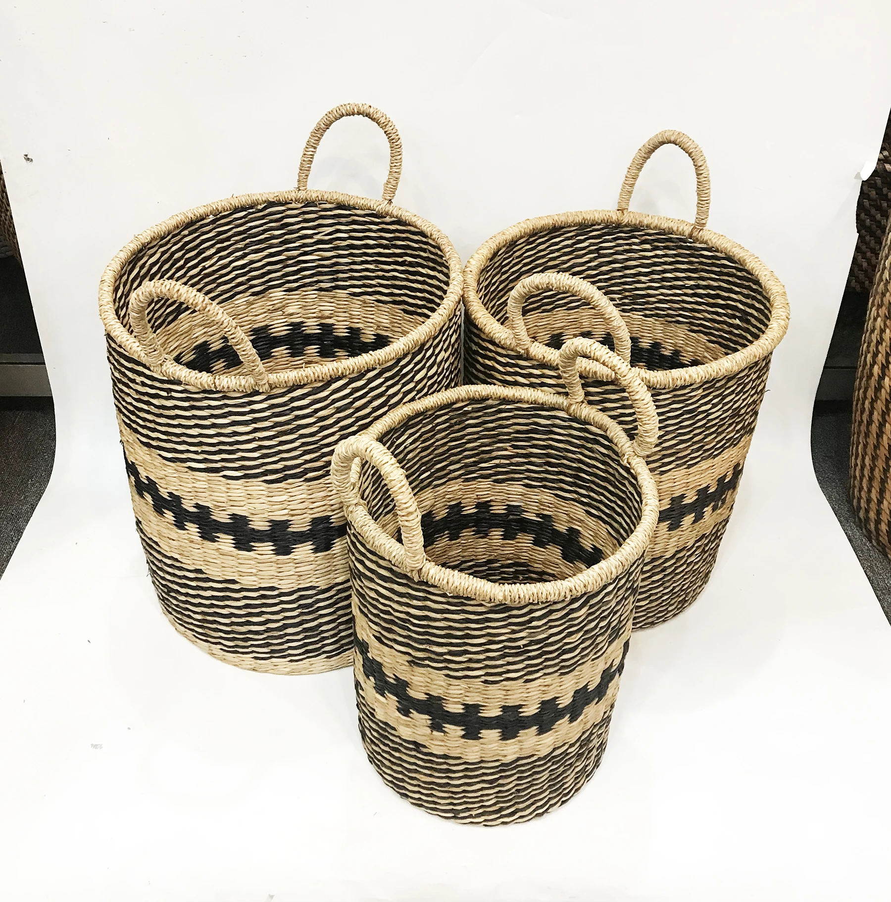 Новая богемная корзина для хранения с ручкой из натуральных морских водорослей, экологически чистый горшок для растений из морских водорослей