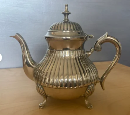 Винтажный EPNS золотой Латунный Чай Кофе Кава набор с 4 горшками Блестящий Золотой для сервировки подарков наборы на свадьбу фирменный домашний декор