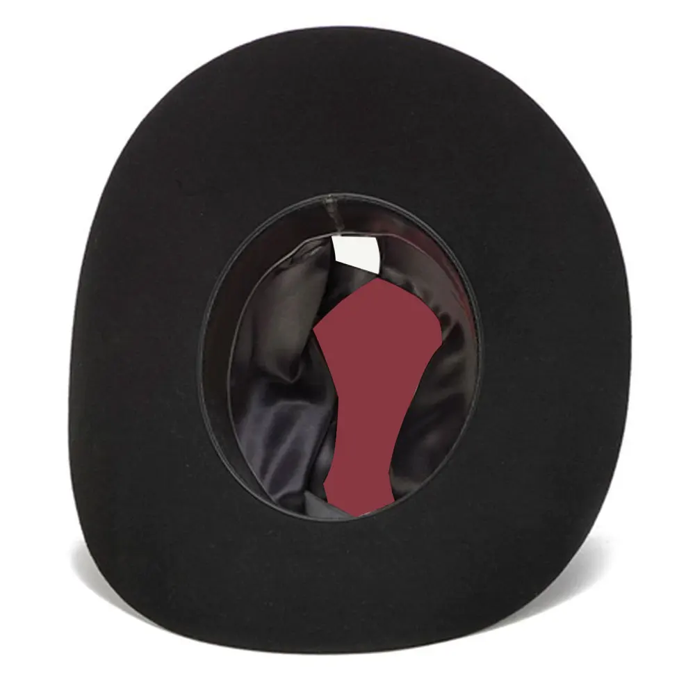 
Australian Leather Cowboy Western Aussie Style Bush Hat Brown With Chin Strap 