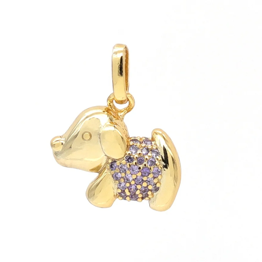 925 Sterling Silver Puppy Dog Jewelry Crystal cubic zirconia necklace pendant Jewelry