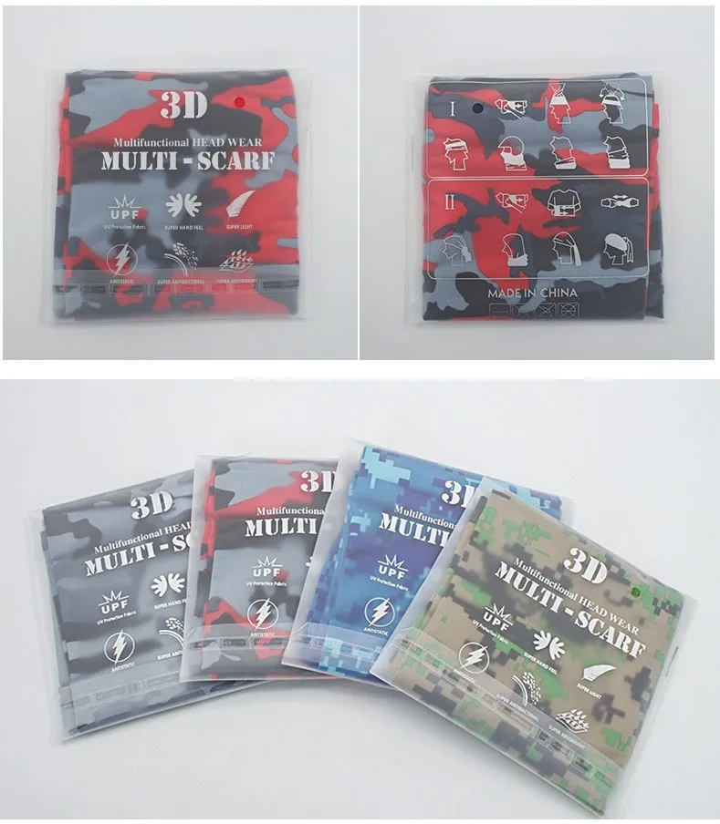 Outdoor headwrap Tactical Camouflage Mask Scarf Face Cover Breathable Polyester Neck Gaiter Camo Seamless Bandanas