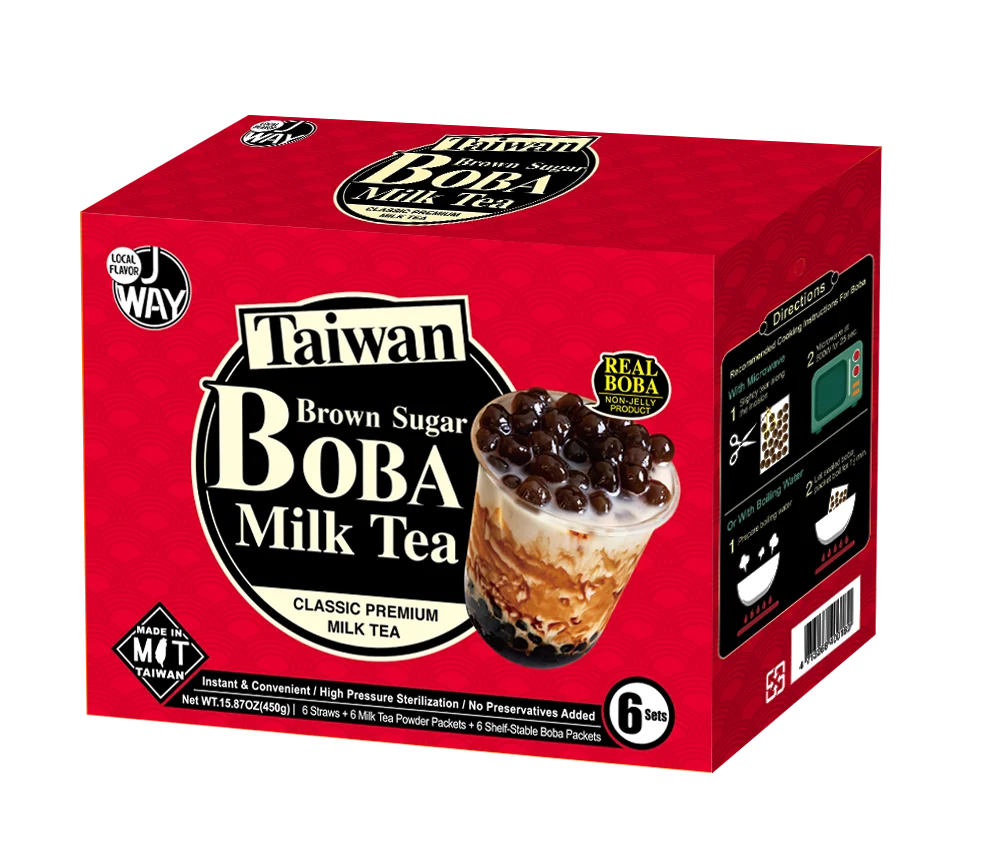 Горячая Распродажа, чайный сервиз с пузырьками из коричневого сахара Amazon (6 шт.) с 6 чайными соломинками, Тайвань, Boba Tea