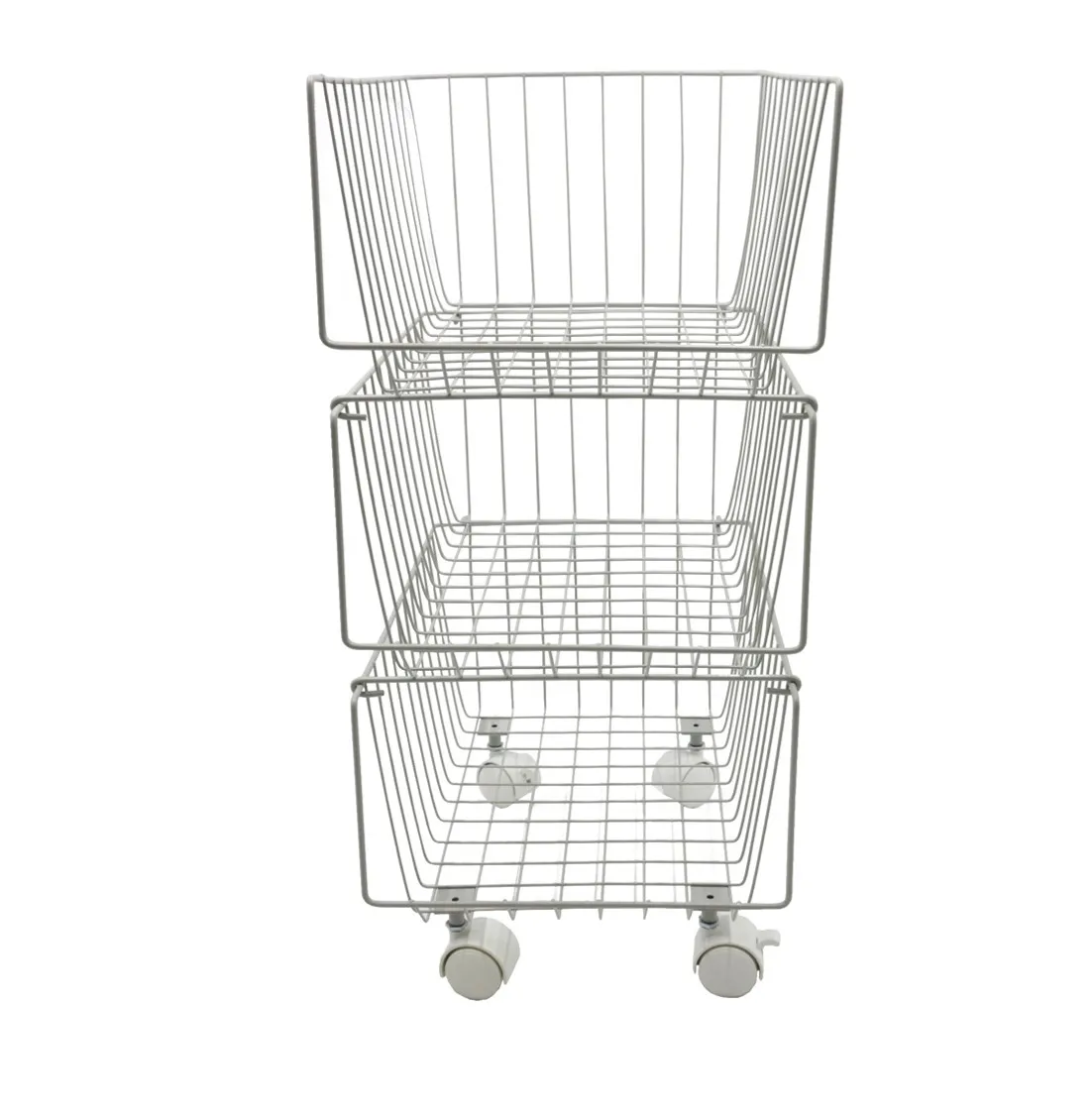 
Цветная Штабелируемая металлическая проволока с колесами, цветная корзина для хранения для дома 