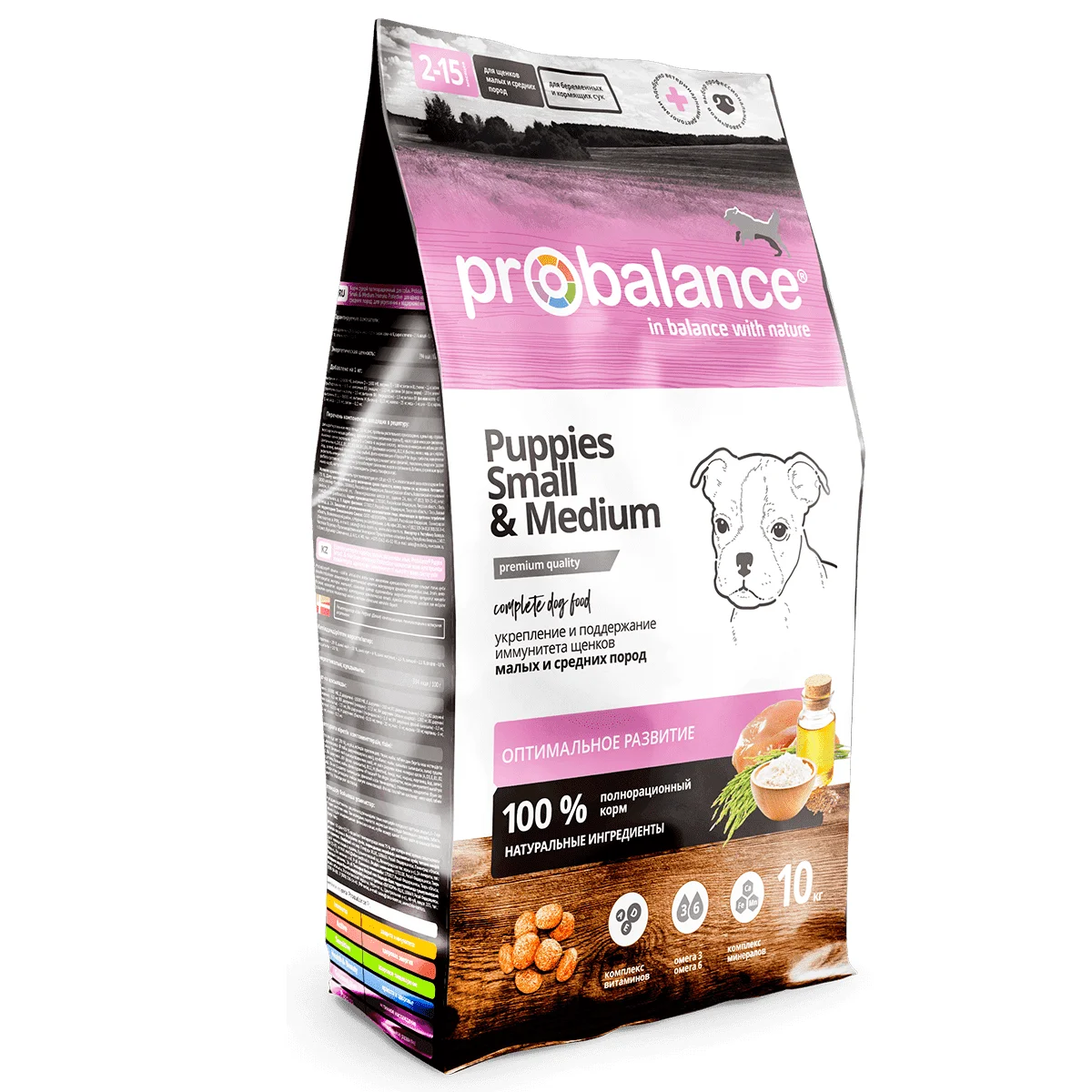 
Probalance Puppies Small & Medium 10 kg, Dry Dog Food For Puppies Of Small And Medium Breeds 