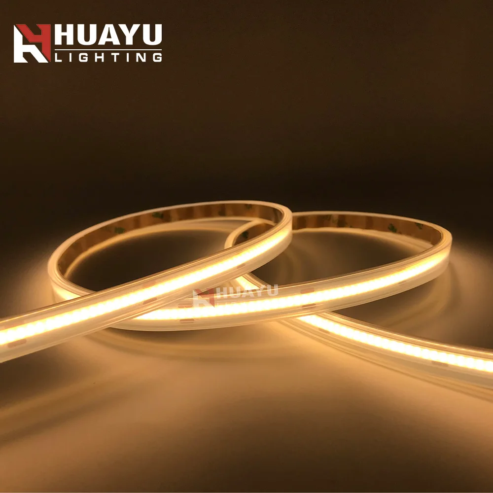 COB package 320 / 384 / 480 / 528 LEDs/meter CRI>90 Flexible LED Strip with IP66 silicone tube waterproof