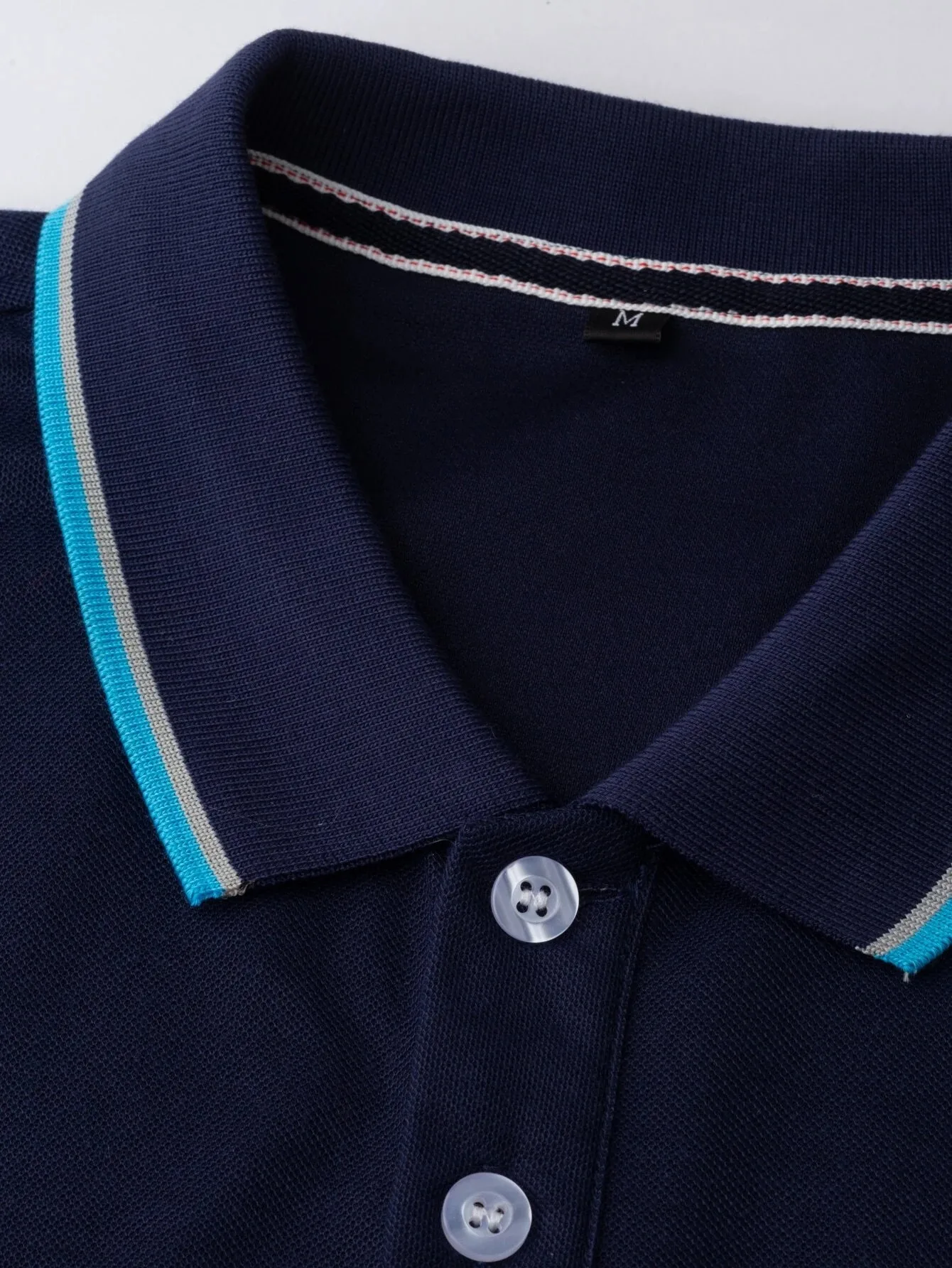 OEM customized Labels work uniform plain with blue striped unisex polyester fitness Plain Short Sleeve Casual Polo Shirts