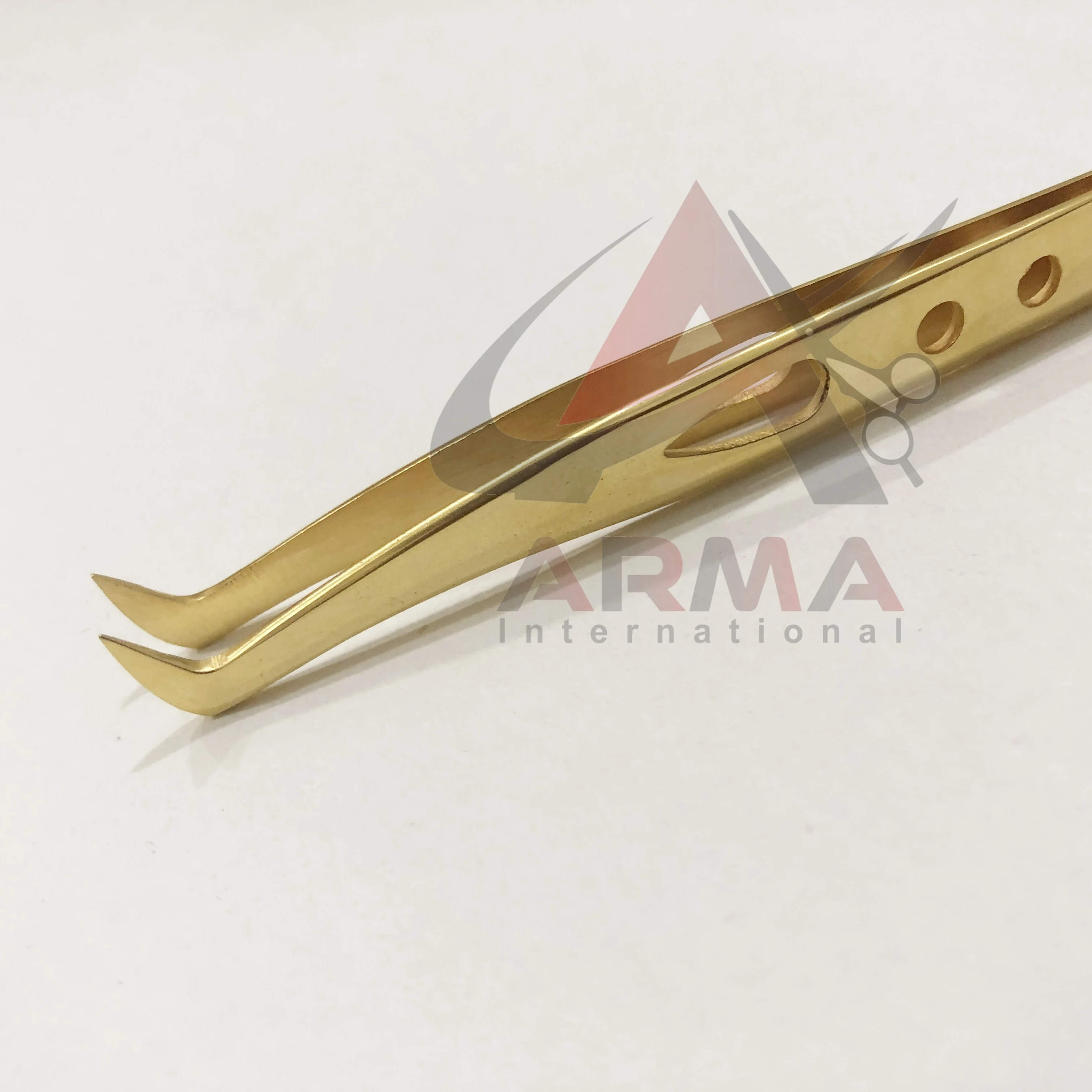24K Gold Russian volume petal design eyelash tweezers  Eyelash Extension Tweezers with custom logo