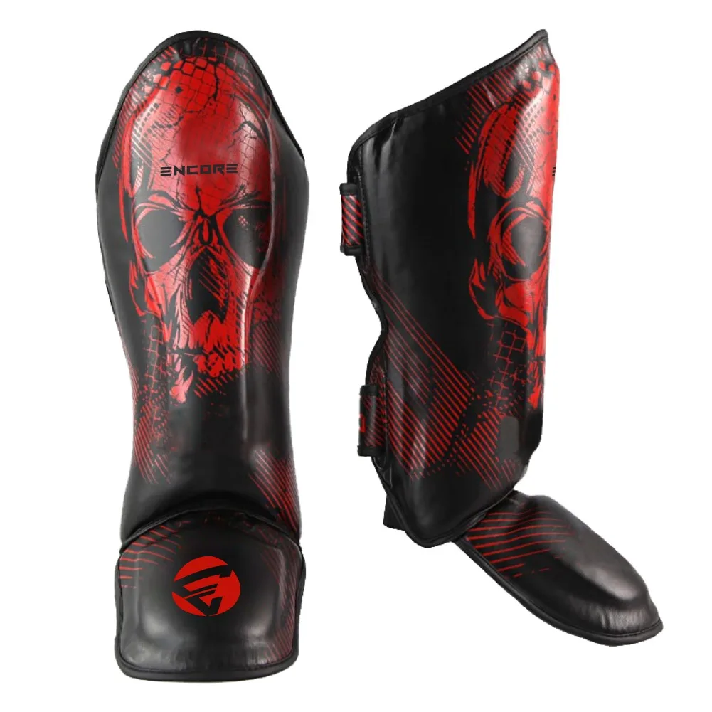 SkullBlood Shin Guard MMA Boxing Kickboxing Shin Instep Custom Training Martial Arts, BJJ,  Sparring, Leg  Foot Protection