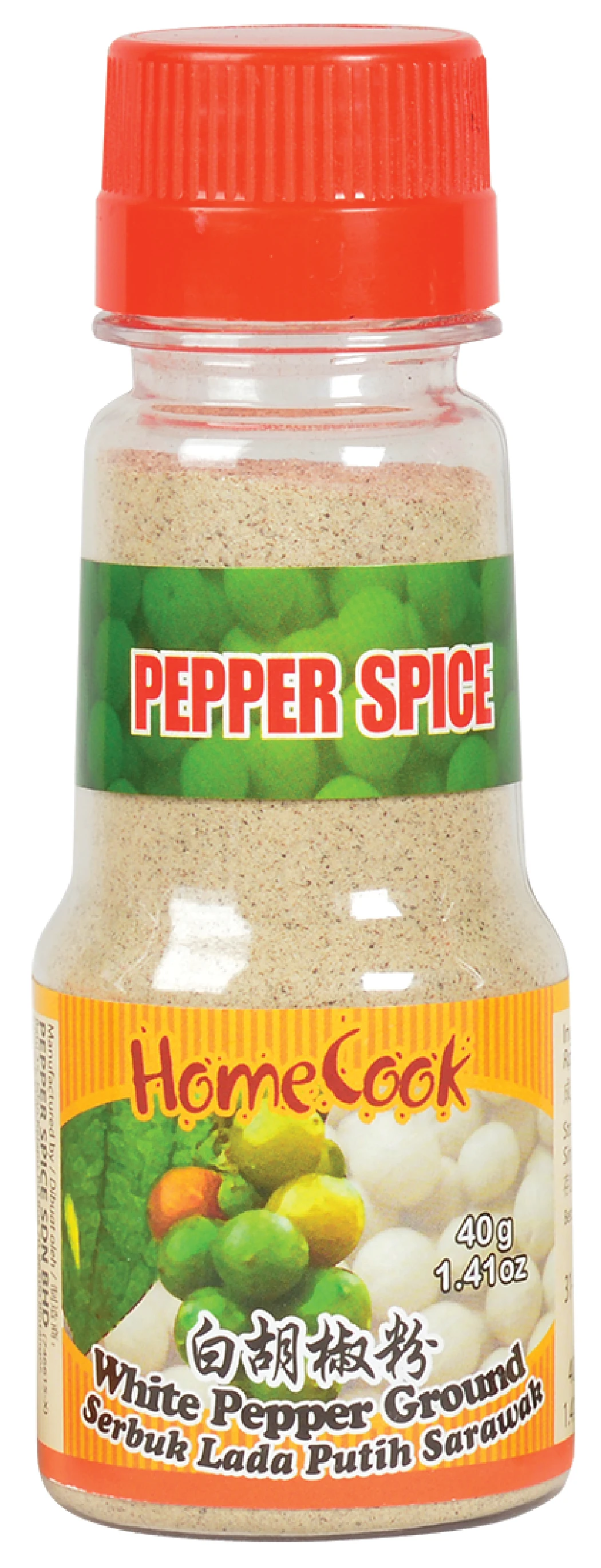 
New Brand 40g HomeCook Dried Ground White Pepper With Shelf Life 24 Months In Bottle With Export Standard 