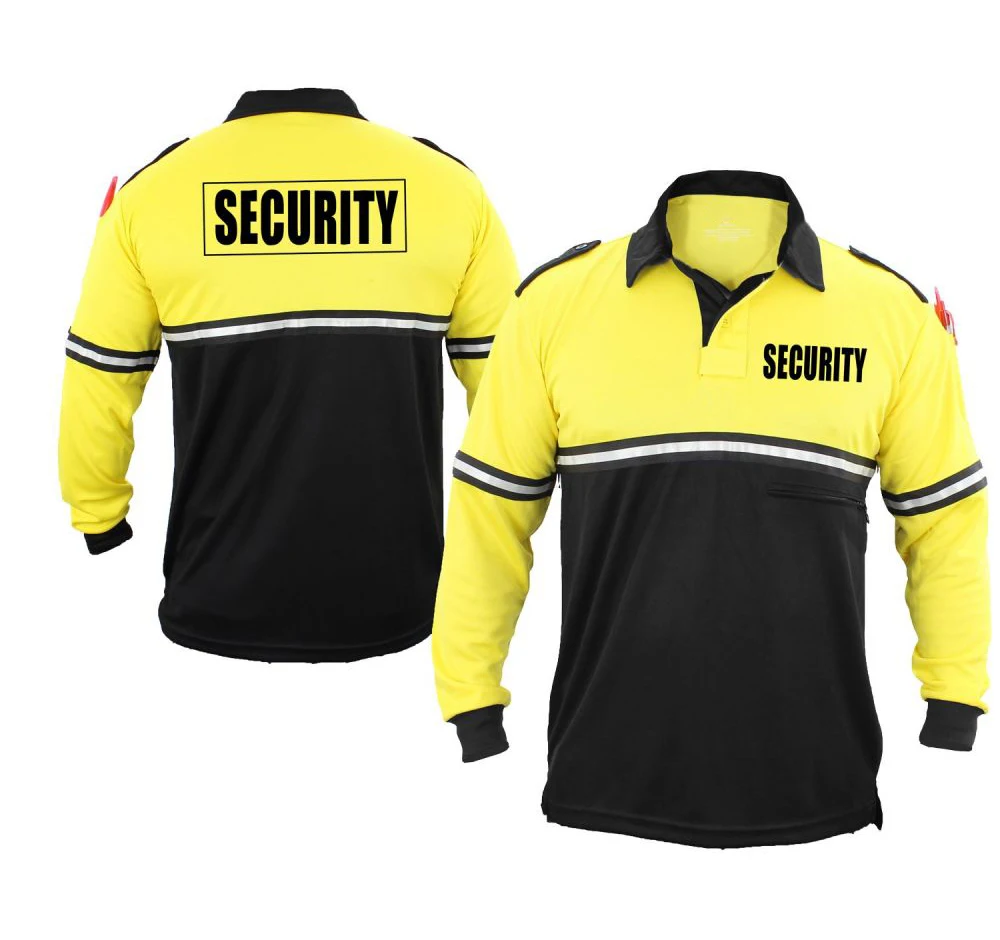 
First Class Two Tone Long Sleeve Security Shirt Custom Bike Patrol Shirt with Reflective Strip And Zipper Pocket 