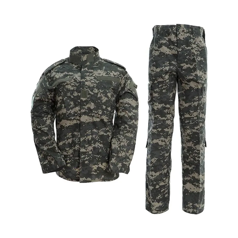 Wholesale Tactical Army Combat Uniform Cotton Polyester Fabric Camouflage ACU Tactical Khaki Green Military Uniform