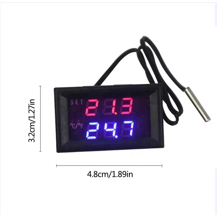 W1209WK  Microcomputer digital thermostat electronic W1209WK 12V red and blue adjustable Fahrenheit Celsius conversion