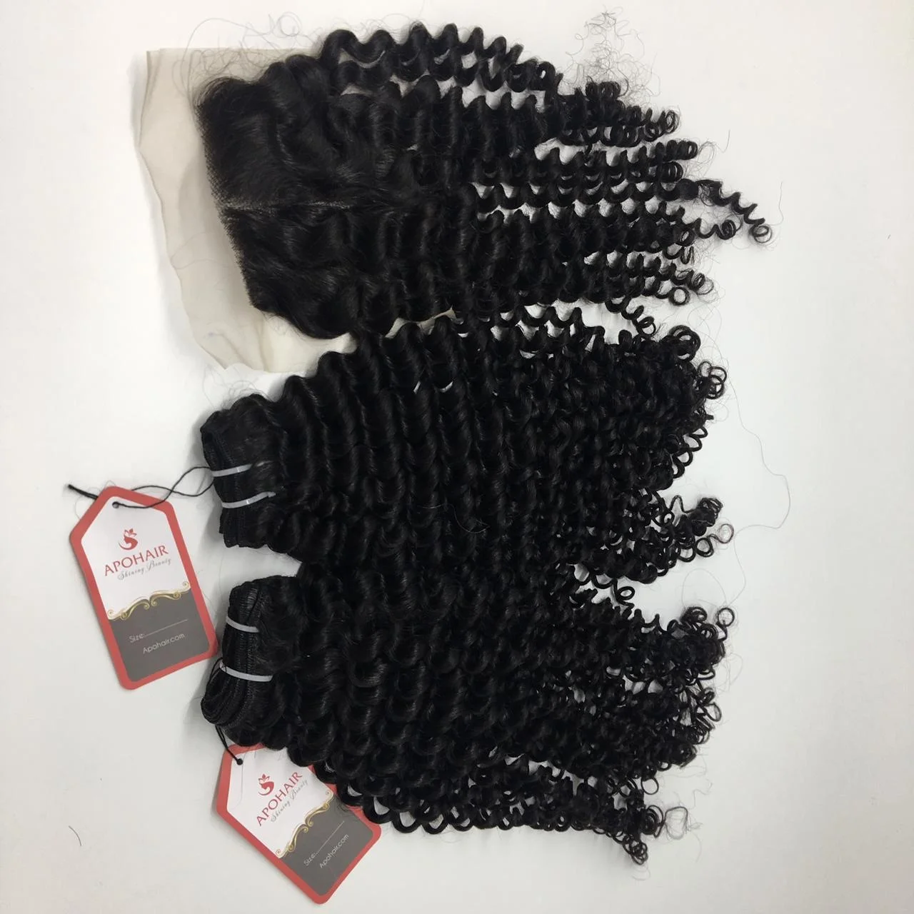 
HD Transparent Lace Closure 3 Part Match Weave Bundle Kinky Curly Human Hair Accept Paypal 