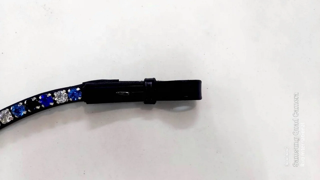 Brow Band Supper Blue Black White Designer and Guanine Leather Based Designer Brow band Black and Brown Leather