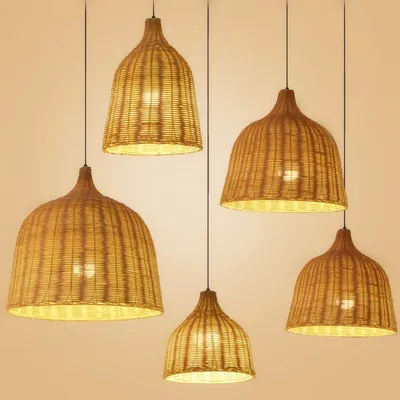Modern Bamboo Lampshade Rattan light decorative lamp