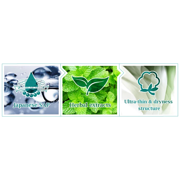 Cooling 3D Ultra Thin Herbal Sanitary Napkins 24cm