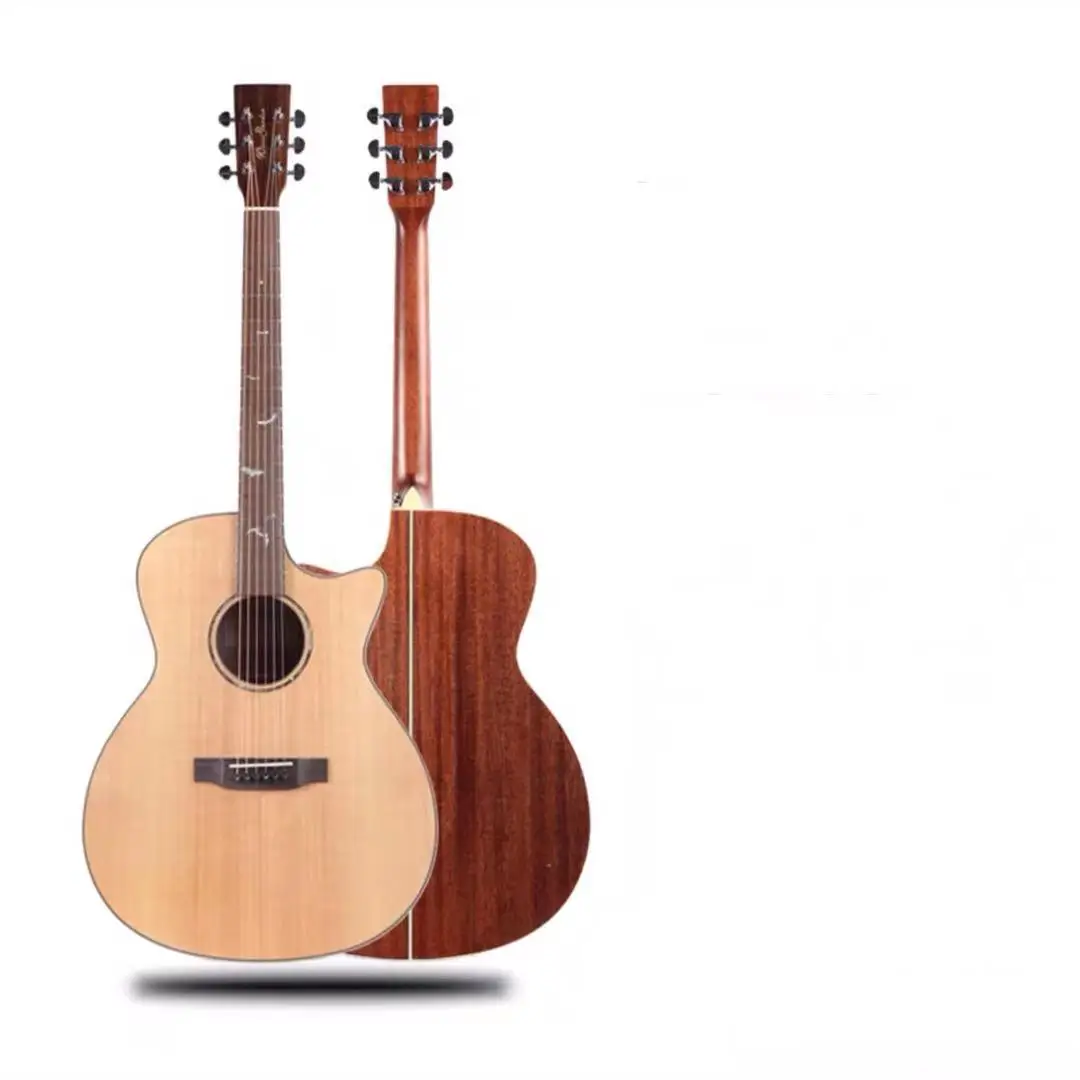 Free Shipping Top solid wood with pickup EQ Professional Acoustic guitar