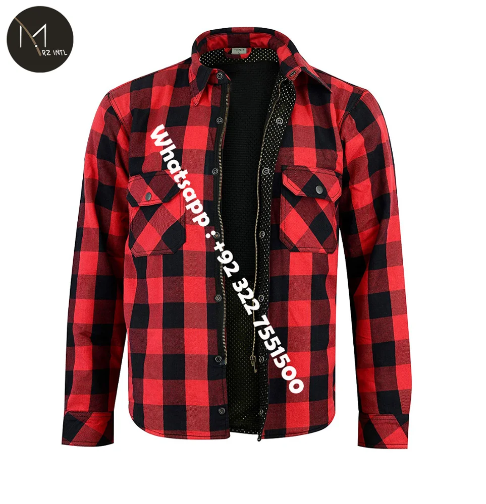 
 Premium Quality Motorbike Fully Lined Protective Shirt, Armored Shirt With CE Approved Removable Protectors K-103  