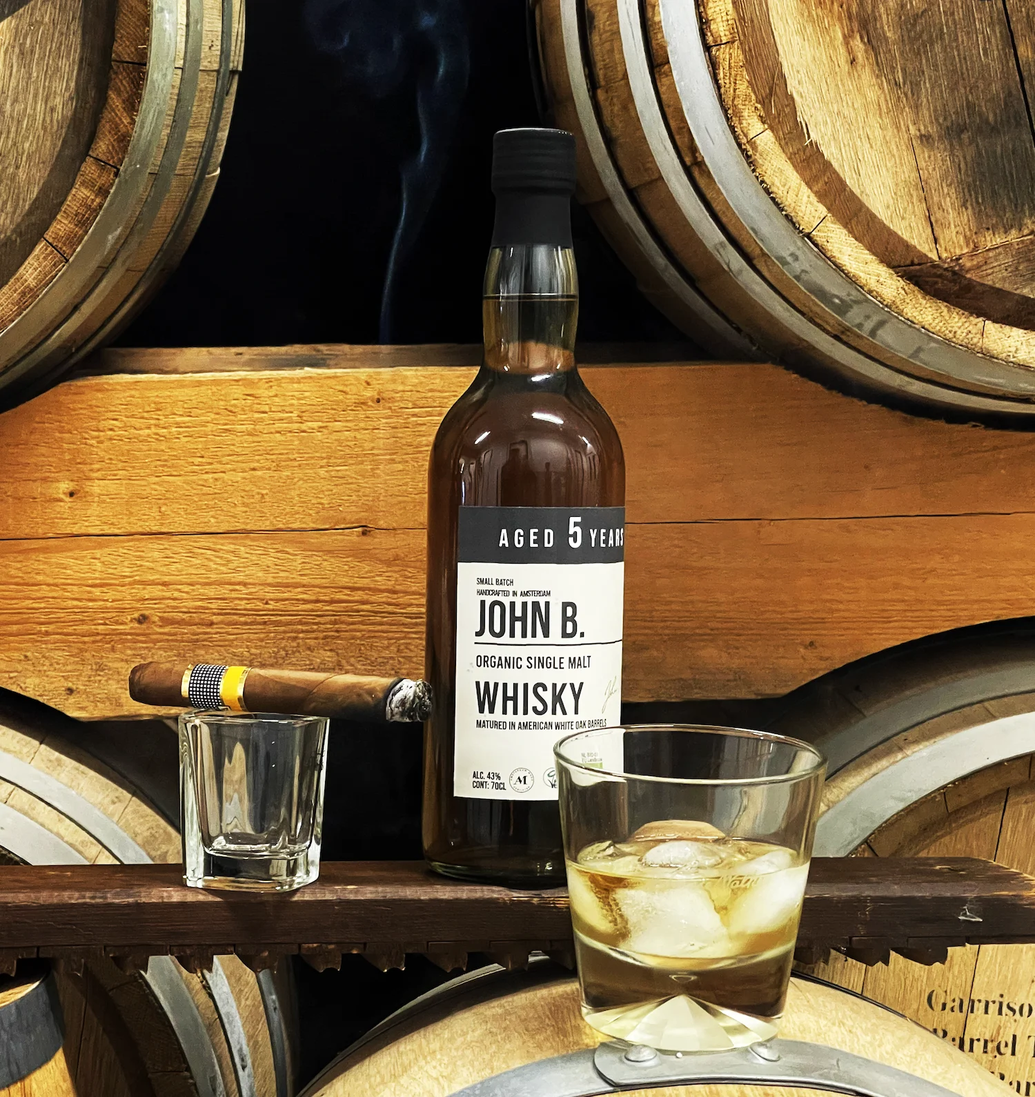 Whisky Single Malt 5 y.o. Bottle700 ml., Brand John B. Organic Certified