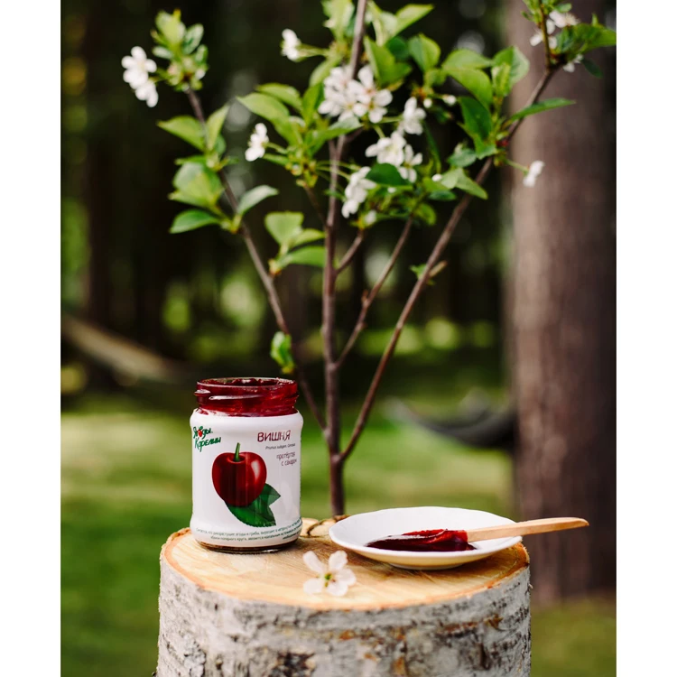 Высококачественный органический Вишневый джем в стеклянных баночках, пищевые продукты