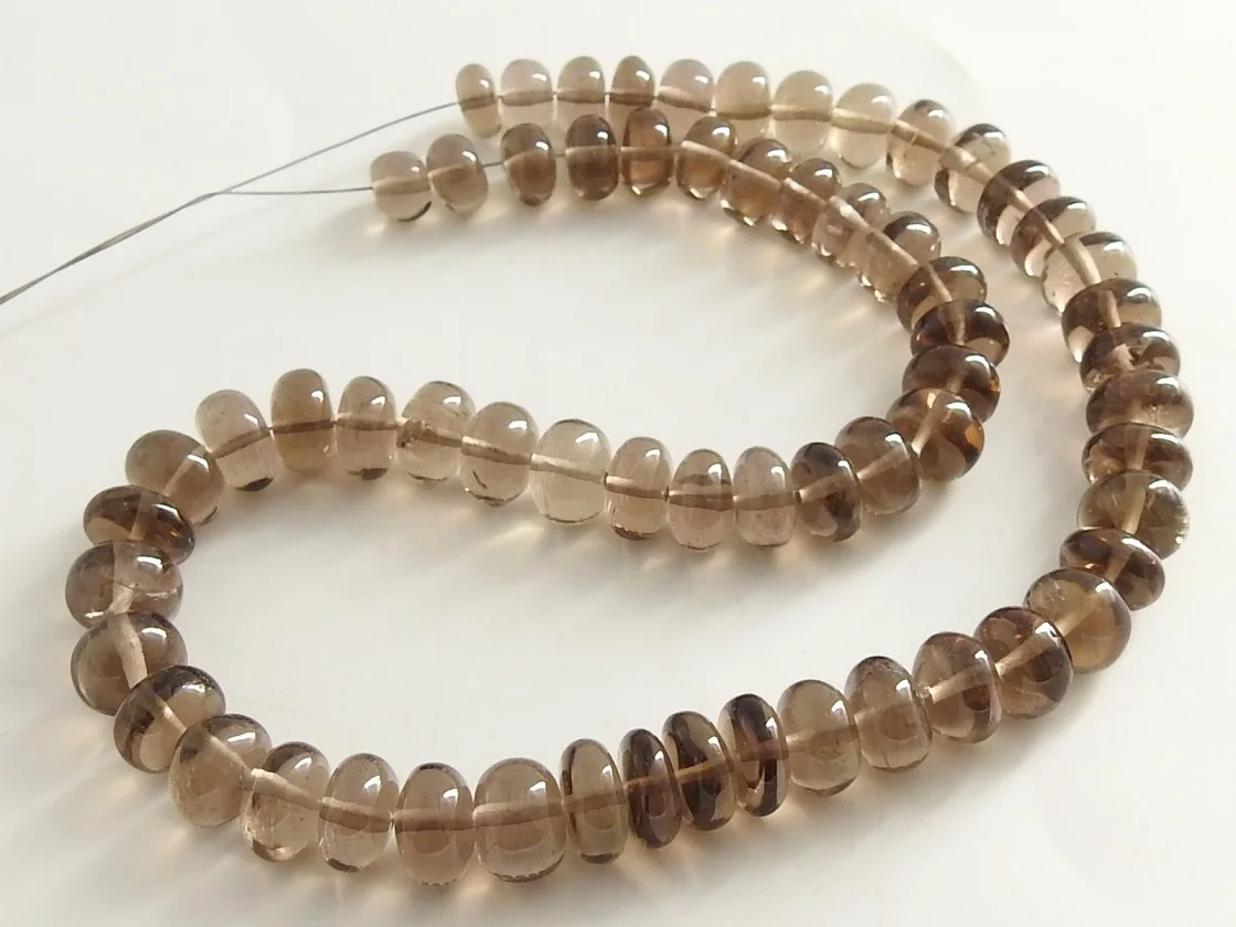 100%Natural Smoky Quartz Smooth Roundel Beads,Handmade,Loose Stone,Gemstone For Jewelry Wholesale Price New Arrival