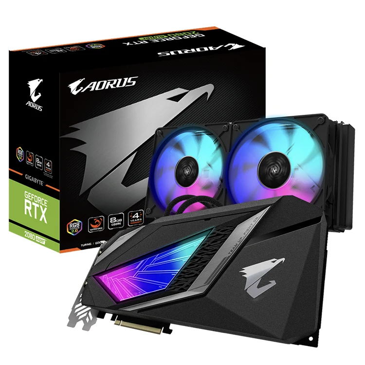 
New Arrival GIGABYTE NVIDIA AORUS GeForce RTX 2080 SUPER WATERFORCE 8G with 8GB GDDR6 256-bit all-in-one cooling system 