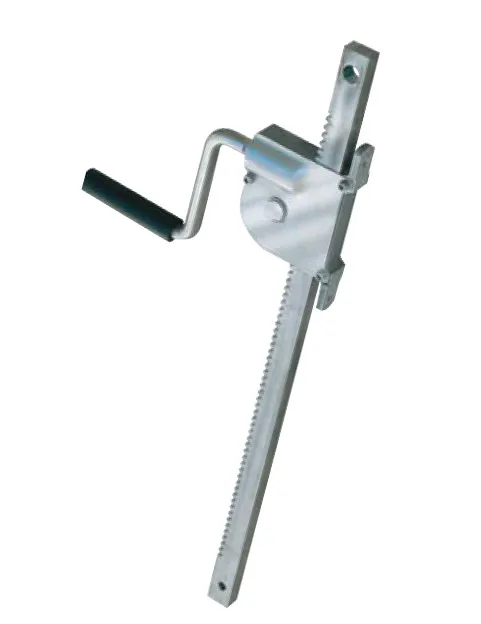 Rack & pinion jack, self-locking worm gear, stainless steel