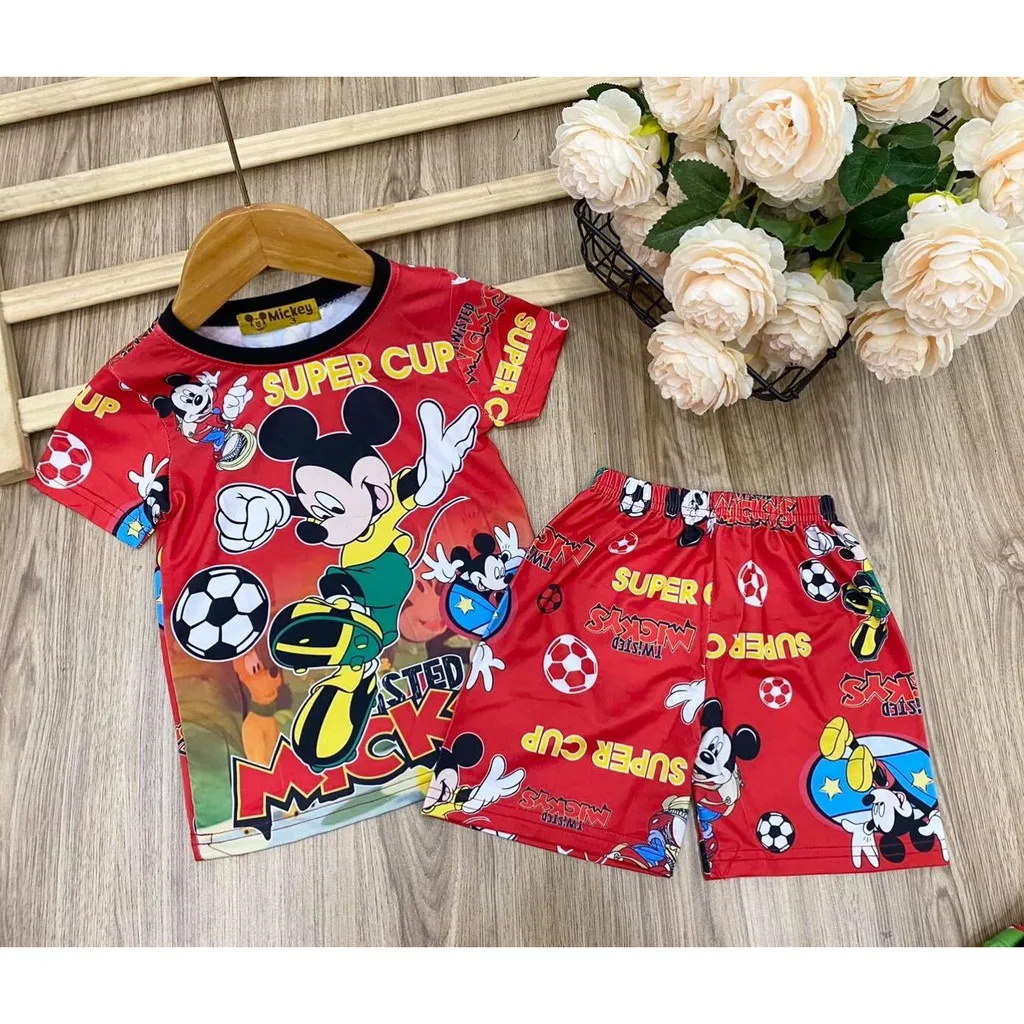 Оптовая продажа детская одежда простая Индивидуальный размер комплекты одежды высокого качества для мальчиков из полиэстера с 3D принтом анимационным рисунком