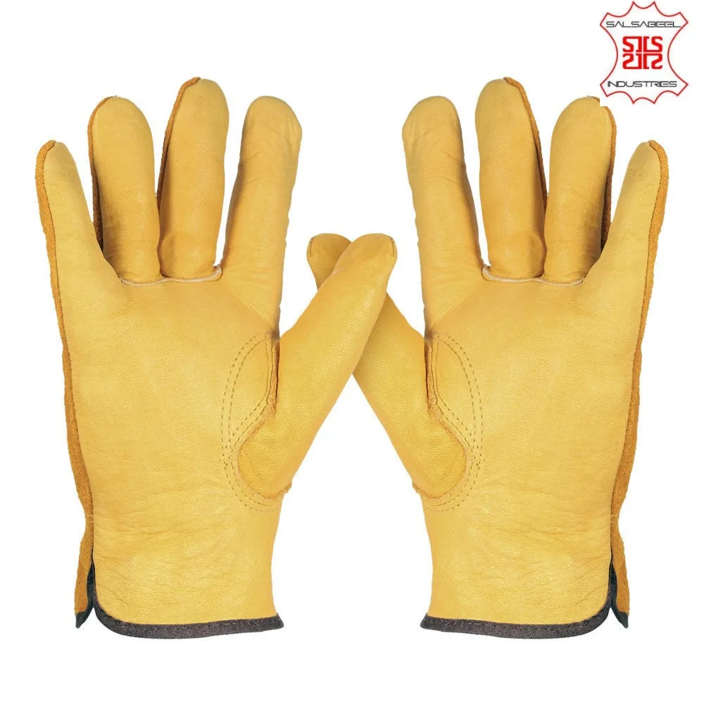 high quality Leather Customized Logo Leather Fashion Working  Gloves for Women MEN