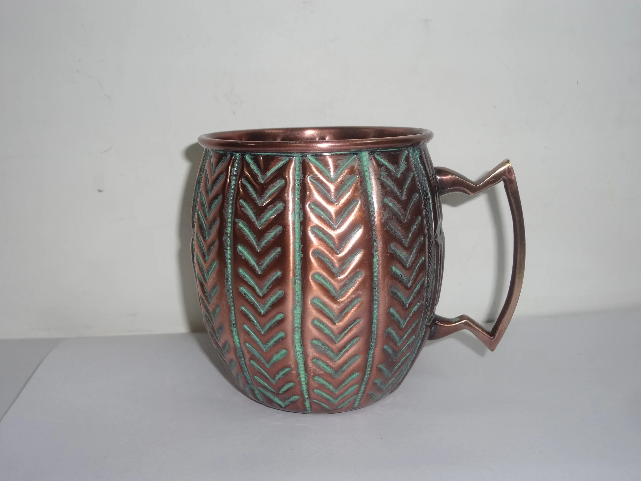 Copper Embossed Moscow Mule Mug Solid Copper Beer and Vodka Mug Moscow Mule Copper Antique Mug