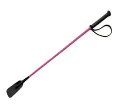 Horse Whip Pink Riding Crop Comfortable Leather Handle, Equestrian Equipment