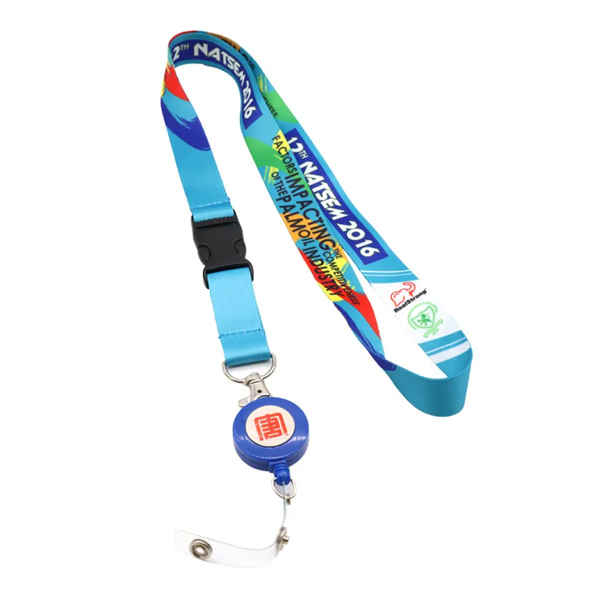 good price yoyo id badge reel card holder dye sublimated silk screen printing lanyards
