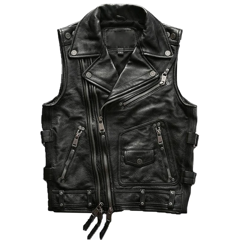  Лидер продаж мужской кожаный жилет для мужчин полностью Изготовленный под заказ