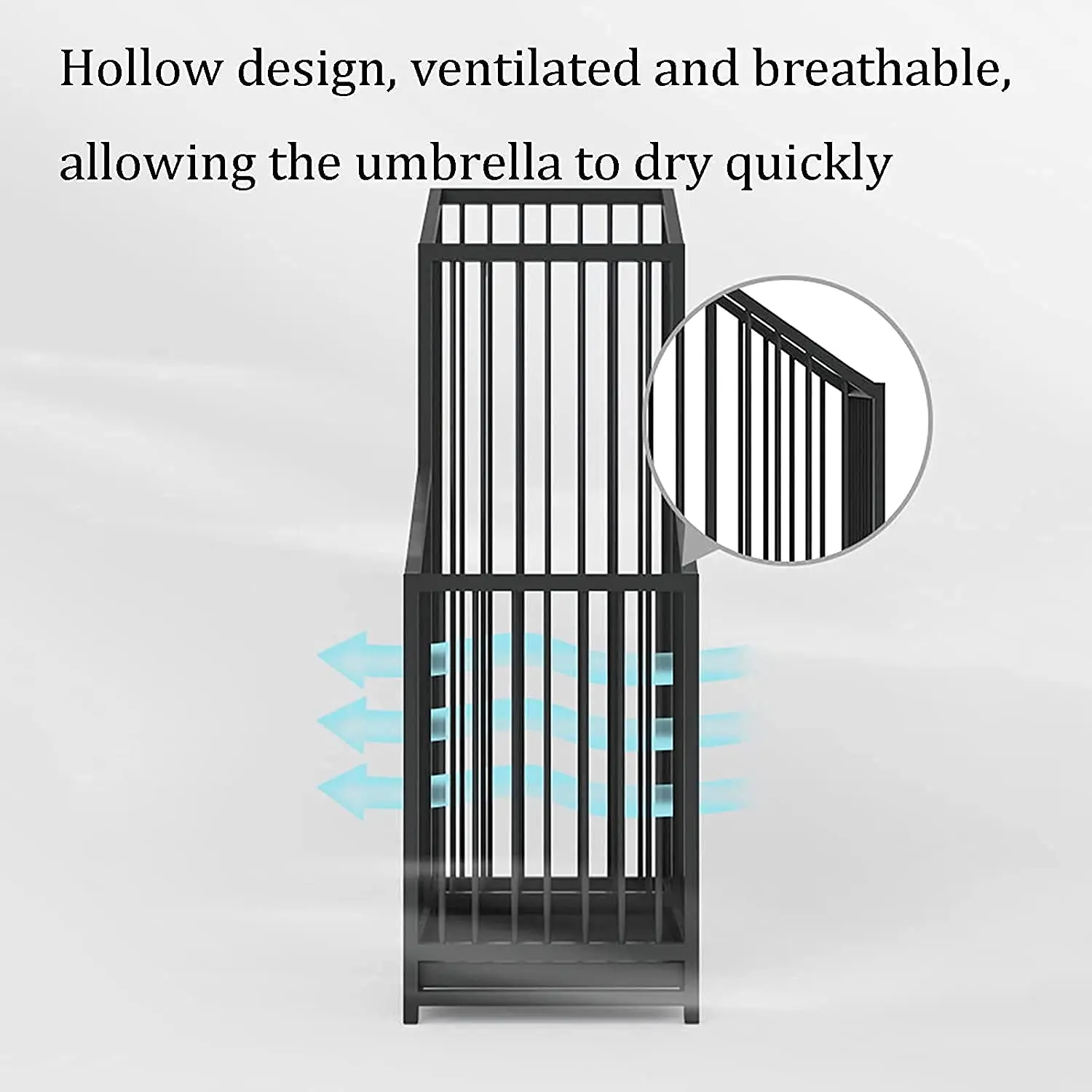 Umbrella Stand/Umbrella Rack Black Metal Storage Bucket for Household Commercial Hotel Bank