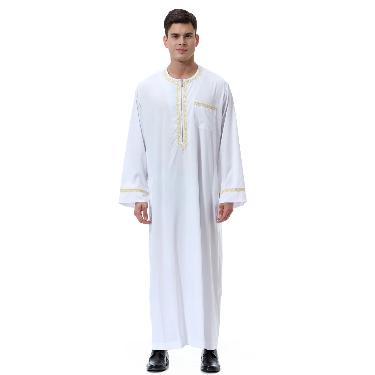 New Arrival Male Thobe Islamic Men Clothing Robe Thawb Jubbah Dubai Abaya Islamic Clothing Modern Design For Men