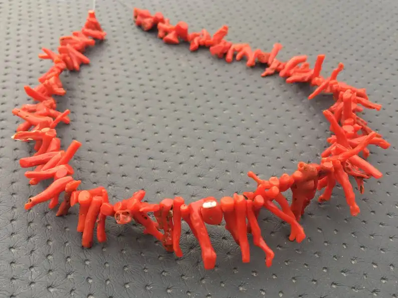 125 Piece Natural Genuine Red Coral Stick 1 Strand Branches Tree Raw Untreated Rough Making Jewelry