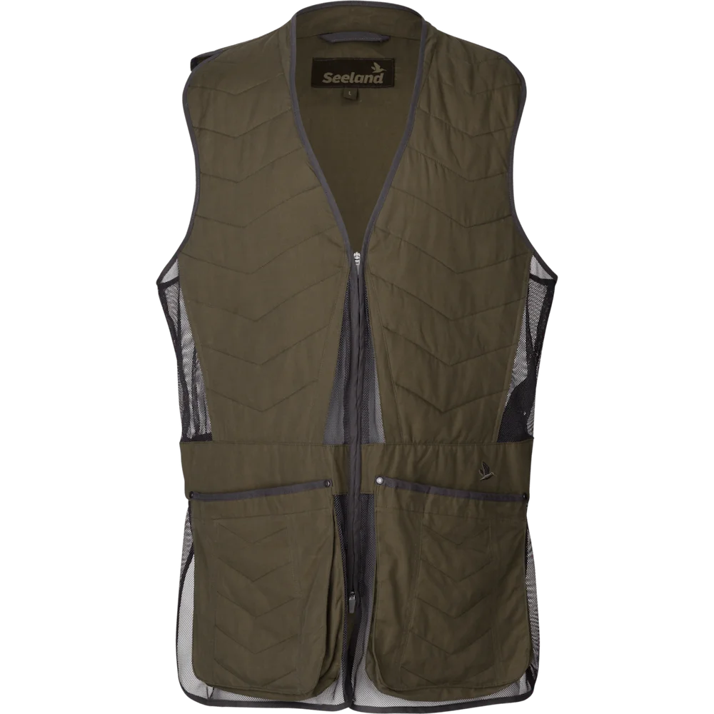 
Classic Waistcoat Shooting Skeet Vest In Green With Both Side Micro Suede Shoulder 