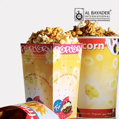 Al Bayader disposable paper popcorn buckets