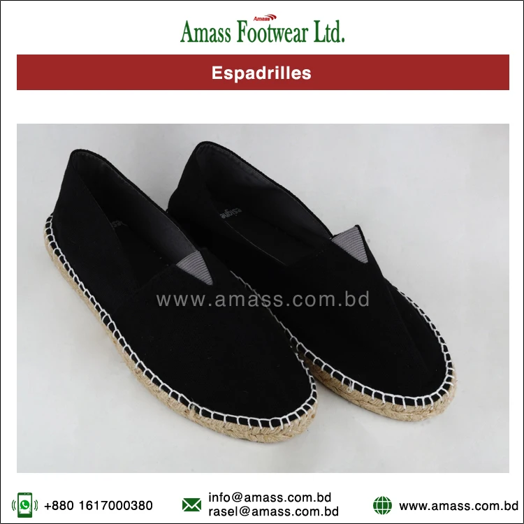 High Quality Wholesale Selling Ecological Cotton Canvas Material Men Espadrilles Shoes at Best Price