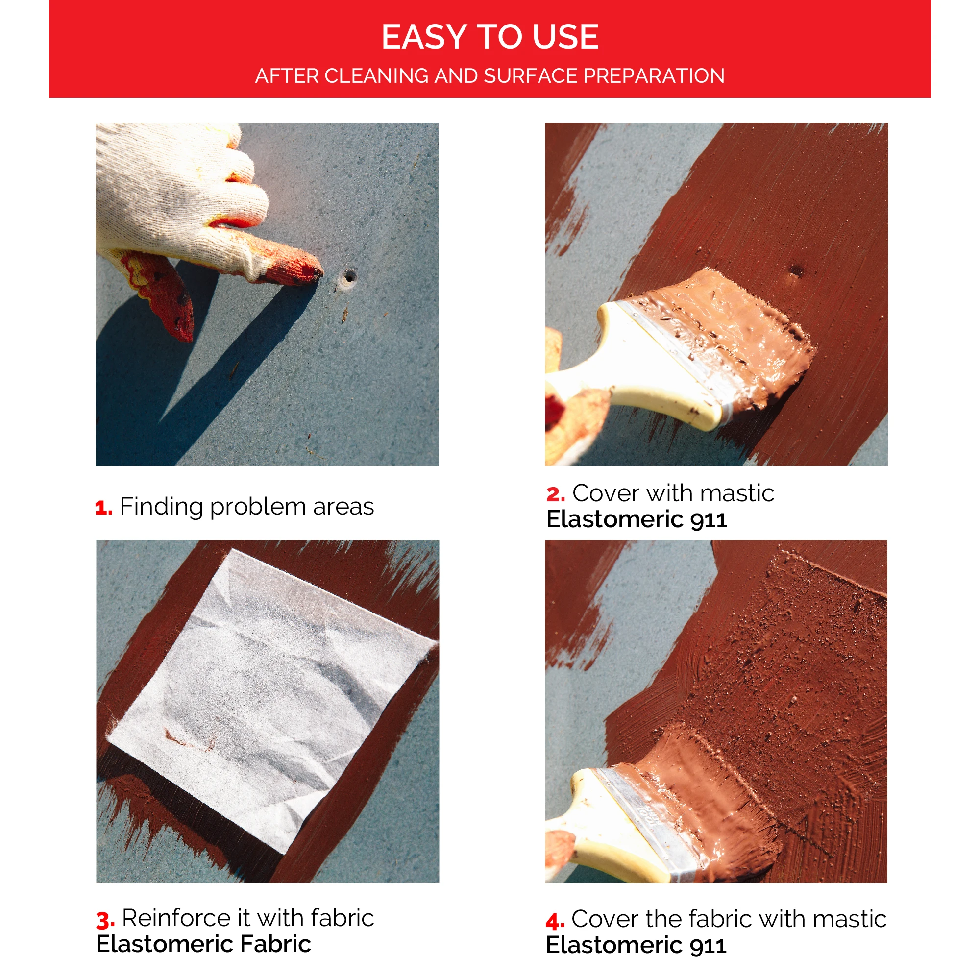 Elastomeric 911 ( 3 kg ) Waterproofing of metal roofs at the seams RAL 6002