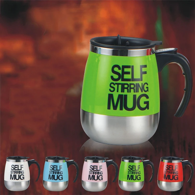 2021 Favourable Price Automatic Pink Stainless Steel Self Wholesale Stirring Mug Cup