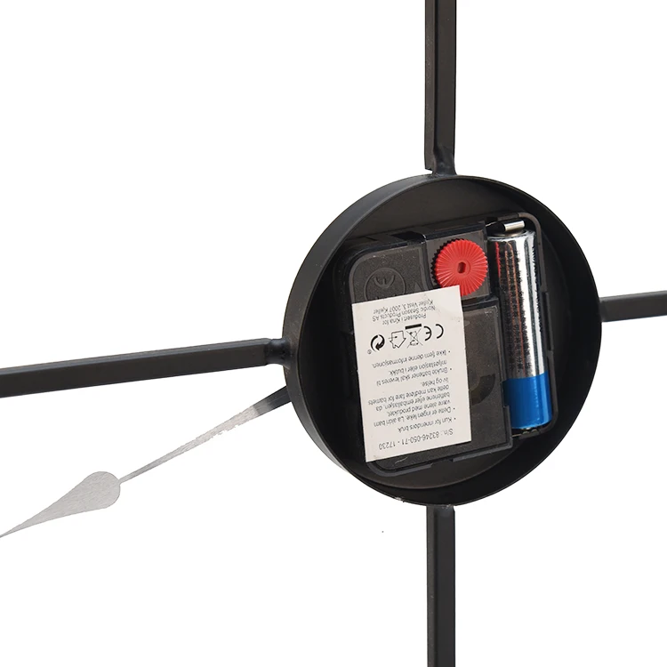 Modern New Style Classic Design Home Decorate Large Big Retro Numeral Round Metal Quartz Black Decorative Wall Clock