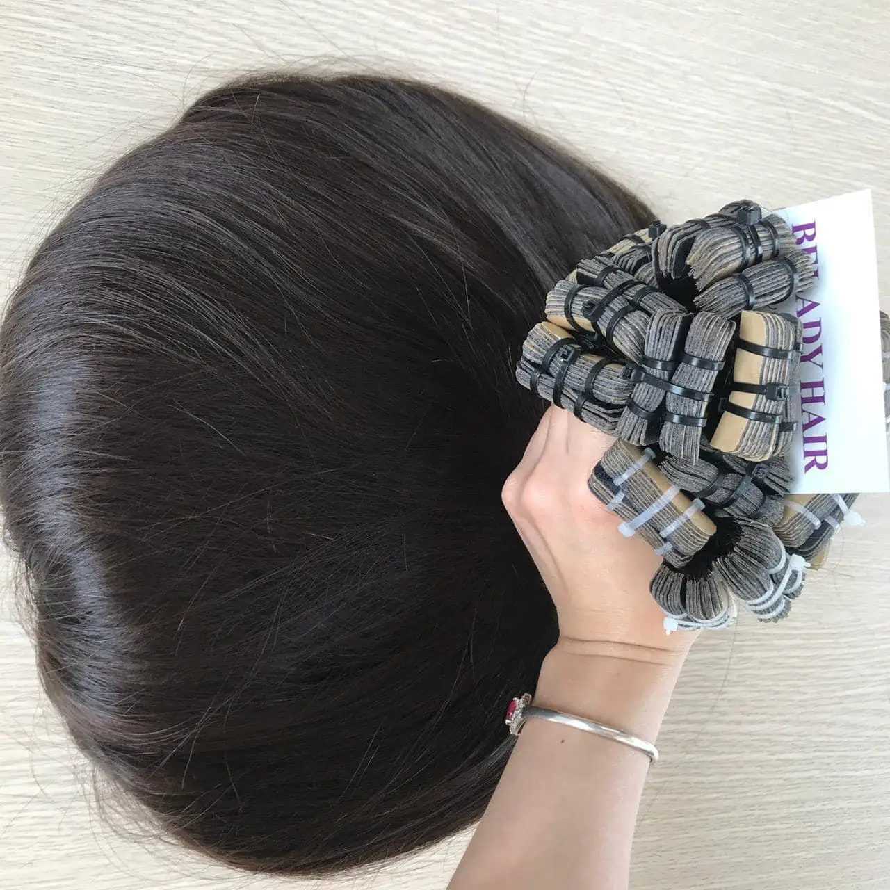 Вьетнамское наращивание волос с выравненной кутикулой супер двойное натяжение лучшее качество текстура коричневого плетения