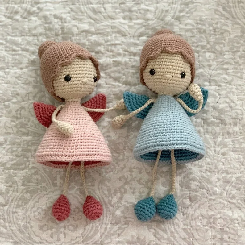 
Handmade DIY Kids Crochet Safe for Baby Cute doll Lovely Flying Fairies Amigurumi Made in Vietnam Customized Baby Crochet Toys 