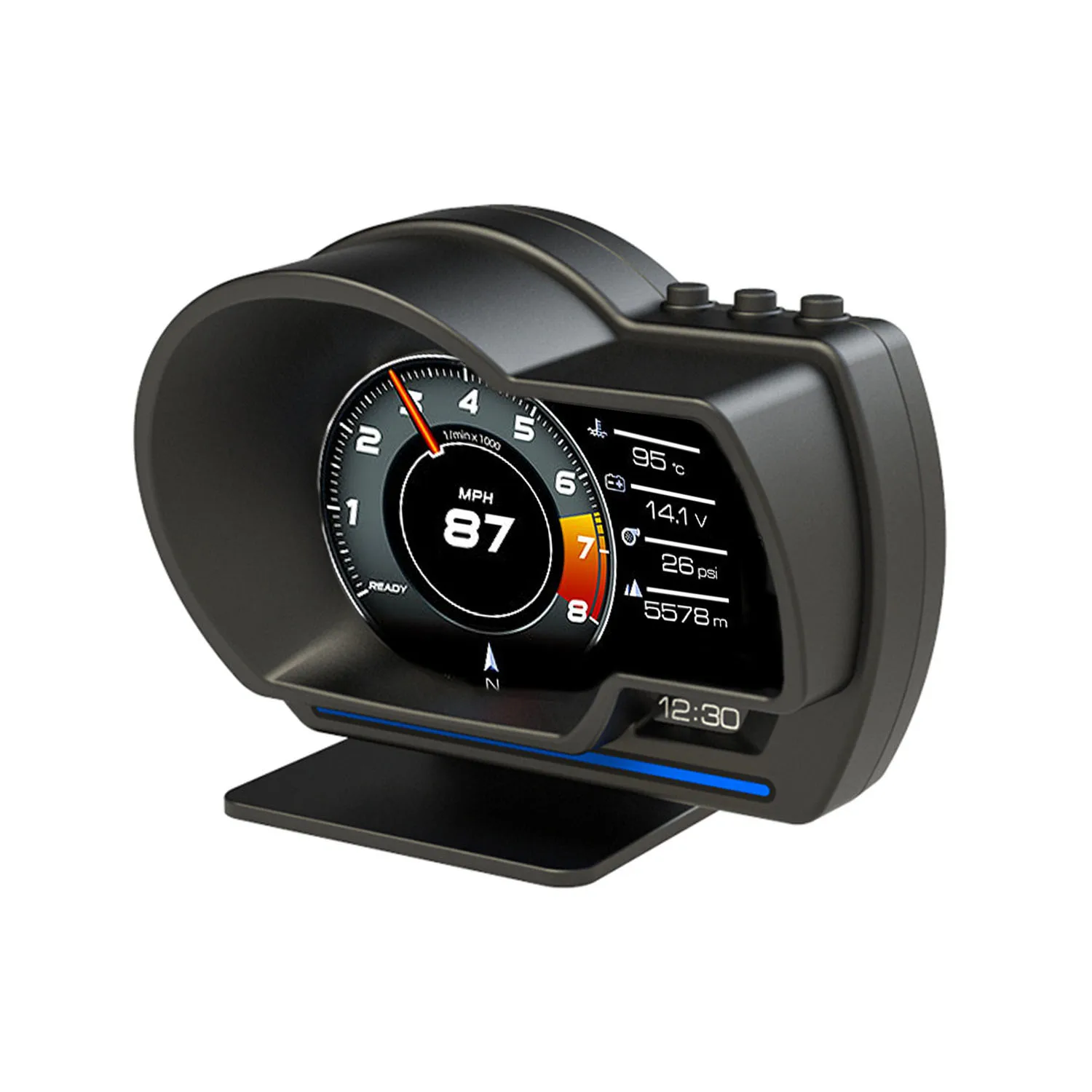Acclope-6 OBD+GPS dual system Smart Gauge Speeding alarm High resolution No delay car HUD